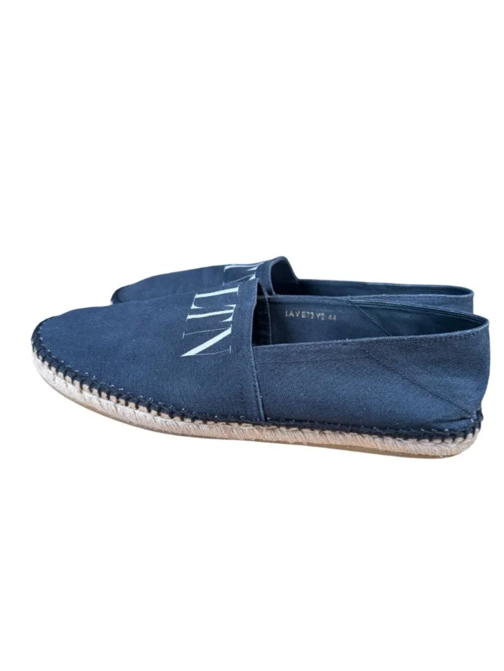 Valentino Garavani Black Canvas VLTN Logo Espadrilles Men's EU Size 44